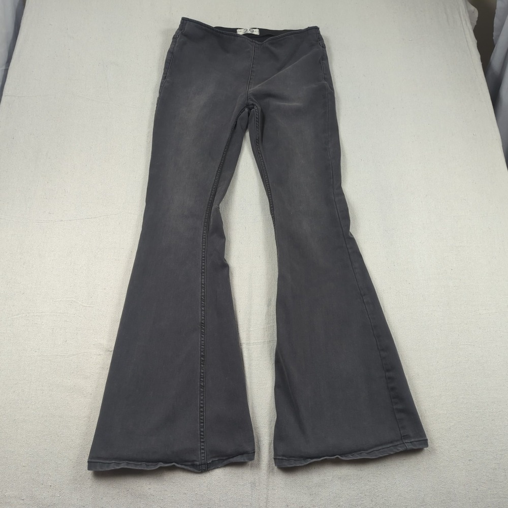 We The Free People Jeans Womens 29 Black Flare Stretch Pull On Hippie Boho
